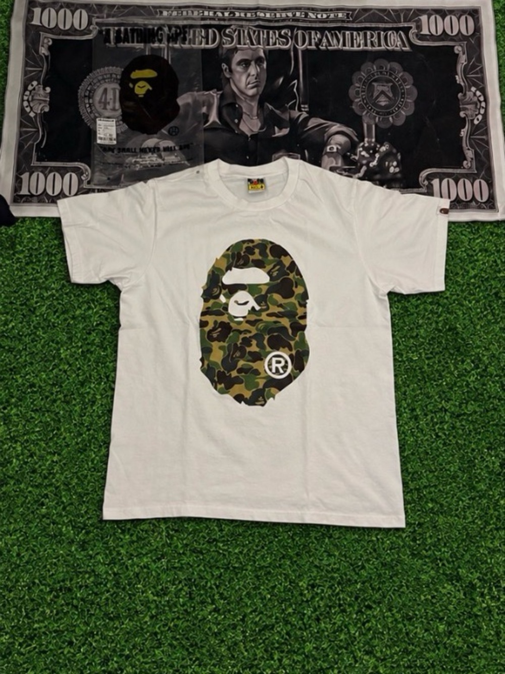 Bap3 shirt white and green camo